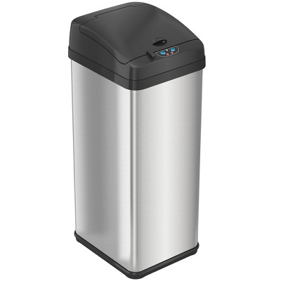 iTouchless Sensor Kitchen Trash Can with AbsorbX Odor Filter 13 Gallon Silver Stainless Steel