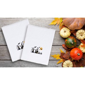 2pc Scary Halloween Hand Towel Set White - Linum Home Textiles - 1 of 3