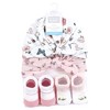 Hudson Baby Infant Girls Turban and Socks Set, Hummingbird Garden, One Size - 2 of 4