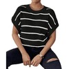 Coolmee Women Summer Sweater Vest Casual Striped Pullover Tank Top Round Neck Cap Sleeve Lightweight Shirt - 4 of 4