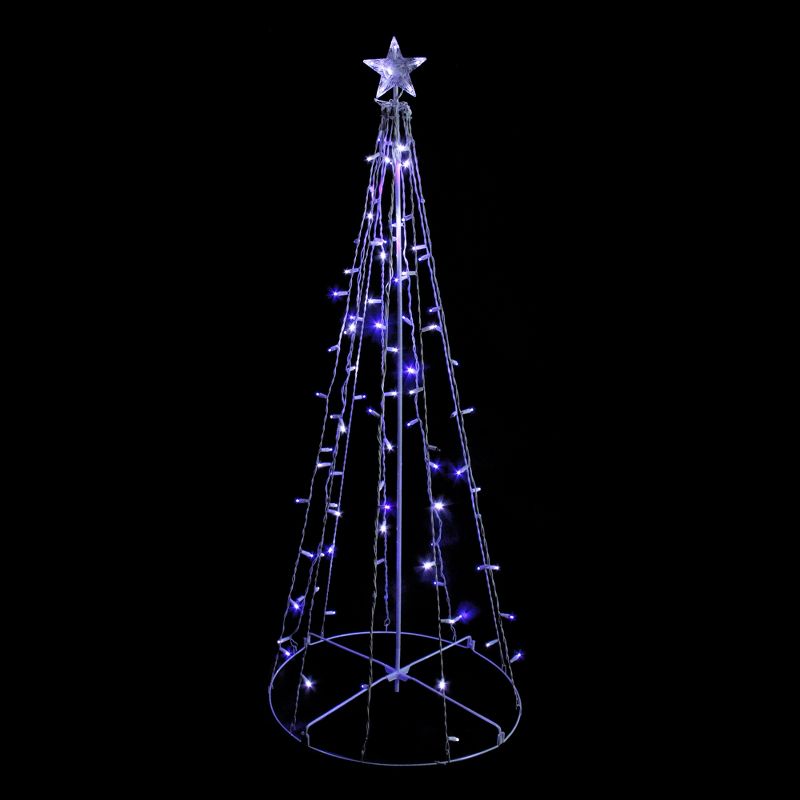 Northlight 5' Blue and White LED Lighted Twinkling Show Cone Christmas Tree Outdoor Decor, 2 of 6