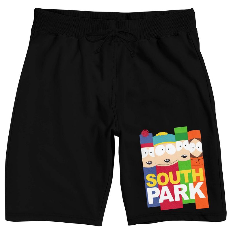 South Park Four Boys Men's Black Sleep Pajama Shorts, 1 of 4