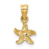 Black Bow Jewelry 14k Yellow Gold Mini Diamond Cut Satin Starfish Pendant - 3 of 4