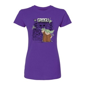 Women's - Star Wars - The Mandalorian Grogu Panels Fitted Graphic T-Shirt - 1 of 2