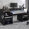 Annette 71" Desks Black - Acme Furniture: Sturdy Metal Frame, Wood Composite, Open Storage Shelf - 4 of 4