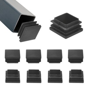 Unique Bargains Square Chair Leg Bar Stool Plastic Hole Plug Tubing End Caps Black - 1 of 4