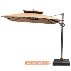 Pellebant  11 × 9 ft Outdoor Rectangular Patio Offset Cantilever Umbrella with 360-degree Rotation and 6 Shade Angles - 1 of 4