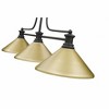 Melange 3-Light Linear Billiards Pendant - Matte Black Steel, Dimmable, 52" Length - 4 of 4