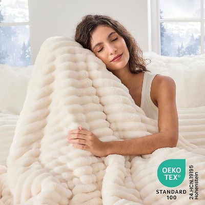 Der Rose BALHAM TRADE-Fluffy Queen 3 Pieces Comforter Set Super Soft Fuzz for Winter Warm Fleece Bedding Pink-Queen 90"x90" — фото 4