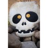 Painted Metal Halloween Skull with Bats Yard Art 29"H – Glossy Seasonal Decor by Kalalou - 2 of 3