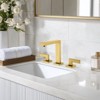 Cobbe Widespread Faucet 3-Hole Installation Double Handle Bathroom Sink Faucet Brushed Gold - 2 of 4