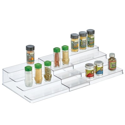 mDesign Large Expandable Vitamin Rack, Bathroom Storage Organizer - Clear