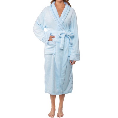 PAVILIA Soft Plush Women Fleece Robe, Cozy Warm Housecoat Bathrobe, Fuzzy Female Long Spa Robes