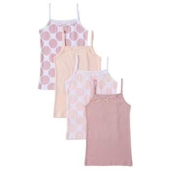 Sportoli Girls Ultra Soft 100% Cotton Tagless Cami Undershirts 4-Pack