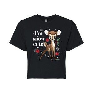 Women's - Disney - Christmas - I'm Snow Cute Cropped Graphic T-Shirt - 1 of 4