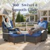 POCASSY 4 Piece Patio Furniture Set with Swivel Chairs and Ottomans, High Back Deep Seat Cushioned Wicker Swivel Patio Chairs Set of 2 with Ottoman - 2 of 4