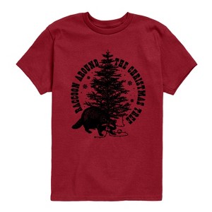 Boys' - Instant Message - Raccoon Around The Christmas Tree Short Sleeve Graphic T-Shirt - 1 of 4