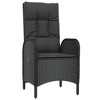 vidaXL 9 Piece Patio Dining Set with Cushions Black Poly Rattan - Black Without footrest 8 - 3 of 4