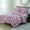 VCNY 3pc Home Shell Treasure Reversible Microfiber Quilt Set Coral/Blush - image 2 of 4