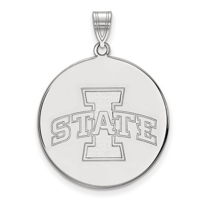 Black Bow Jewelry 14k White Gold Iowa State Cyclones NCAA Extra Large Pendant