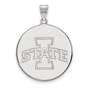 Black Bow Jewelry 14k White Gold Iowa State Cyclones NCAA Extra Large Pendant - 1 of 3