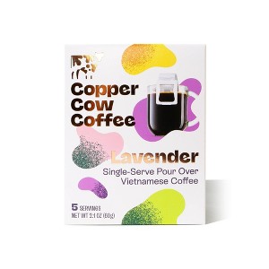 Copper Cow Coffee Lavender Vietnamese Pour Over Coffee Kit - 2.1oz/5ct - 1 of 4