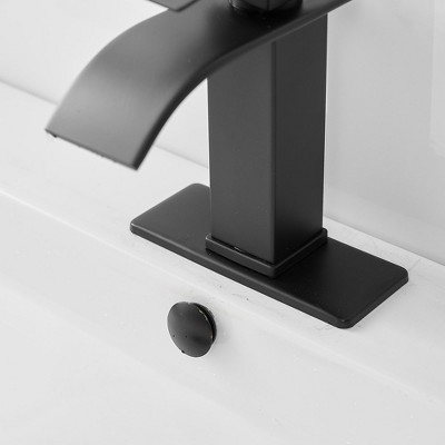 Matte Black Stainless Steel Single Handle Bathroom Faucet