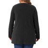 Agnes Orinda Women's Plus Size Exposed Seams Side Slit High Low Hem Crew Neck Casual Long Sleeve T Shirts - 4 of 4