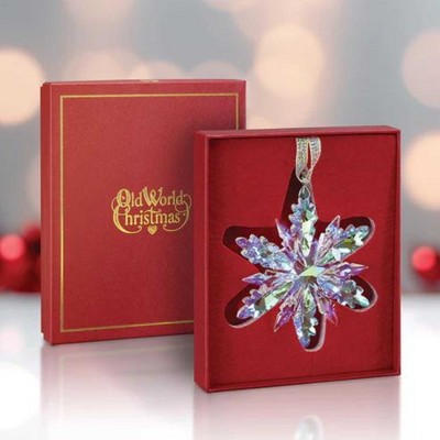 Radiant Crystal Snowflake Glass Hanging Ornament