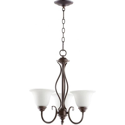 Quorum Lighting Spencer 3-Light Chandelier, Oiled Bronze, 20 Width, 20 Height