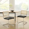 Art Leon Faux Leather Seat and Wicker Cane Back Dining Chairs, Set of 2 - 4 of 4