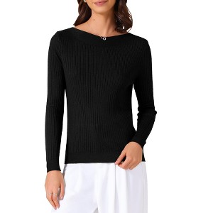 INSPIRE CHIC Women's Crew Neck Long Sleeve Casual Knit Casual Sweaters - 1 of 4