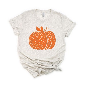 Simply Sage Market Women's Heart Pumpkin Short Sleeve Graphic Tee - 1 of 4