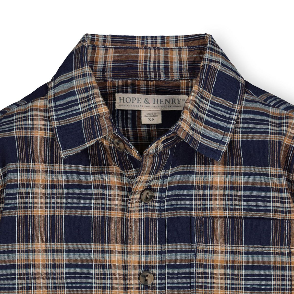 Hope & Henry Boys' Convertible Double Weave Button Down Shirt, Infant - thumbnail 7