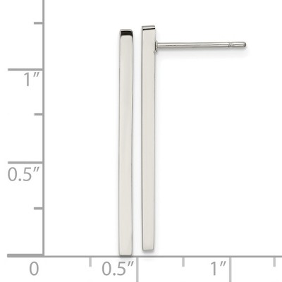 Chisel Stainless Steel Polished Bar Stud Earrings