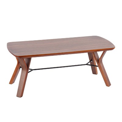 42" Folia Bench Wood/Walnut - LumiSource: Sleek Design, Tapered Legs, Entryway & Bedroom Furniture