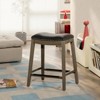 FURNIinspire Counter And Bar Stools Upholstered Bonded Leather Polyester Barstools Seat, Bar Chair Without Backrest, Gray, 17"*20.25"*26" - 2 of 4