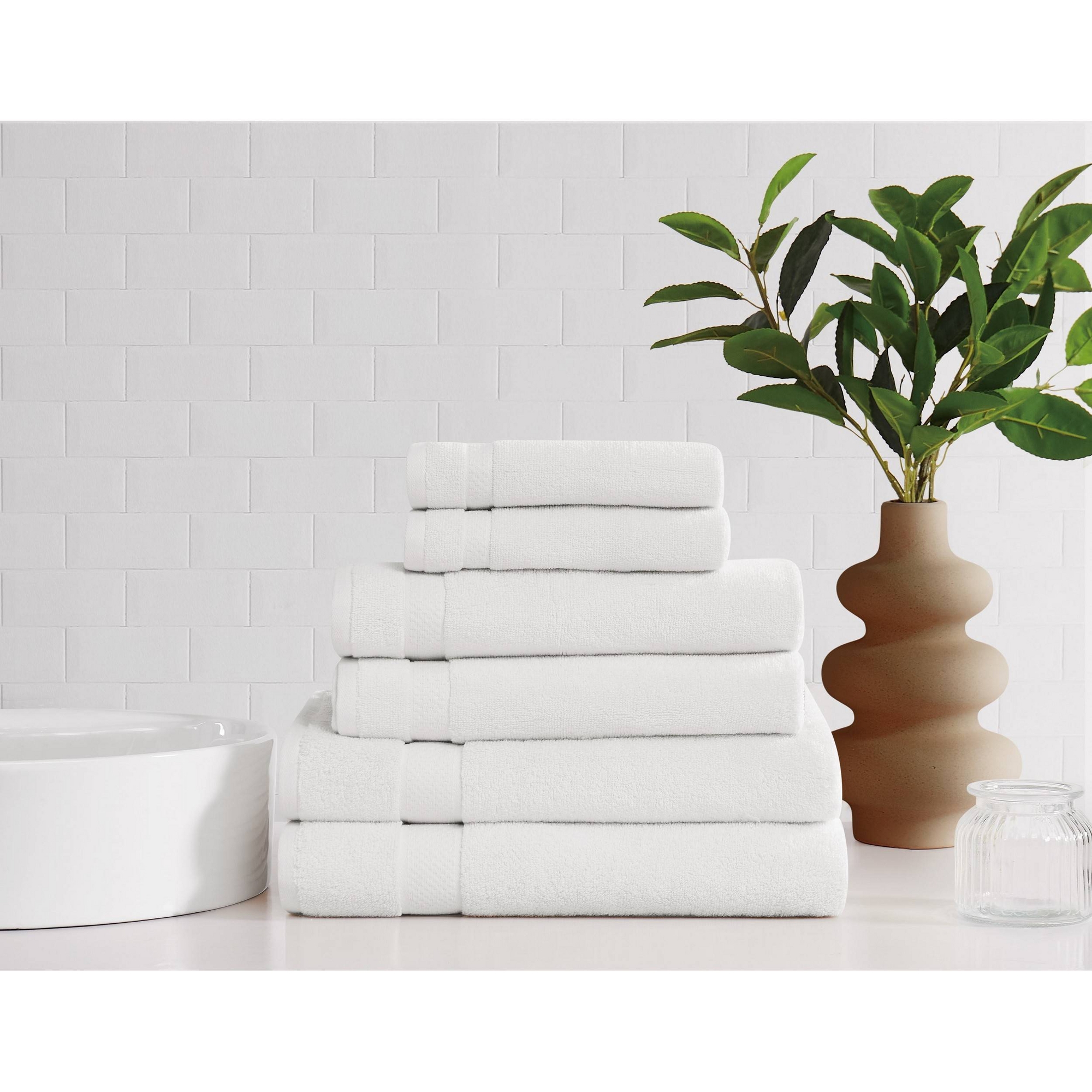 Brooklyn Loom 6pc Super Soft Bath Sheet Set White