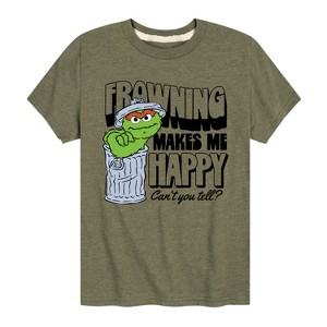 Boys' - Sesame Street - Frowning Makes Me Happy Short Sleeve Graphic T-Shirt - 1 of 4