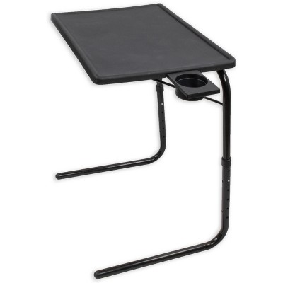 5 Star Super Deals Portable Folding Table Laptop Tray - Adjustable Bed Desk Tray with Cup Holder - TV Dinner Tray, 6 Heights & 3 Tilt Angles - Black