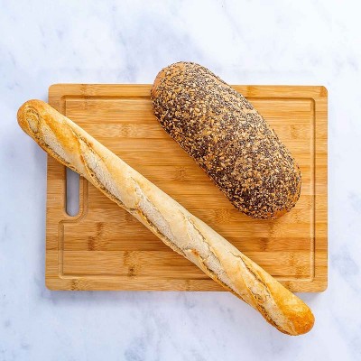 Extra Large Bamboo Cutting Board with Compartments and Juice Groove