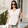 Clearlove Womens Tops  Flutter Sleeve T-Shirts Trendy Ruffle Short Sleeve Loose V-Neck Tunic Tops - 4 of 4