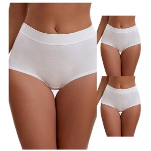 INSPIRE CHIC Women's High Waist Tummy Control Elastic Waistband Comfortable Brief 3 Packs - 1 of 4
