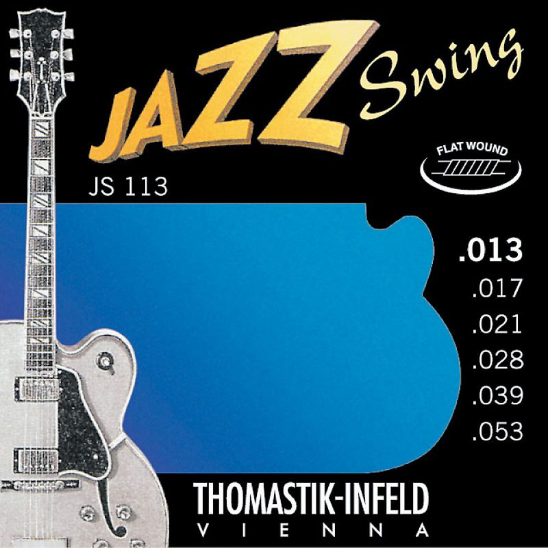 Thomastik JS113 Medium Flatwound Jazz Swing Electric Guitar Strings, 1 of 3