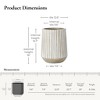 LuxenHome Handmade MgO Tall Planter, Indoor Outdoor Plant Pot with Drainage Hole, Modern Striped Flower Pots for Plants - 3 of 4