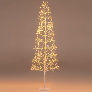 Costway 6 FT Lighted Birch Tree with 320 White Light LED Lights Weighted Base for Christmas - 1 of 4