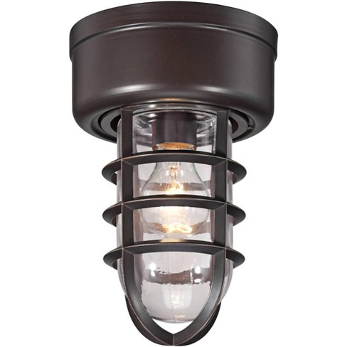 John Timberland Nautical Outdoor Ceiling Light Fixture Bronze Cage 10 3 4 Clear Glass Damp Rated For Porch Patio Entryway Target