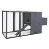 vidaXL Outdoor Chicken Cage Hen House with 1 Egg Cage Gray Wood - 4 of 4