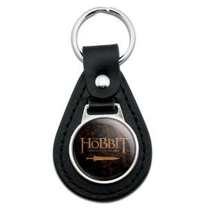 The Hobbit Battle Of The Five Armies Logo Black Leather Keychain - 1 of 4