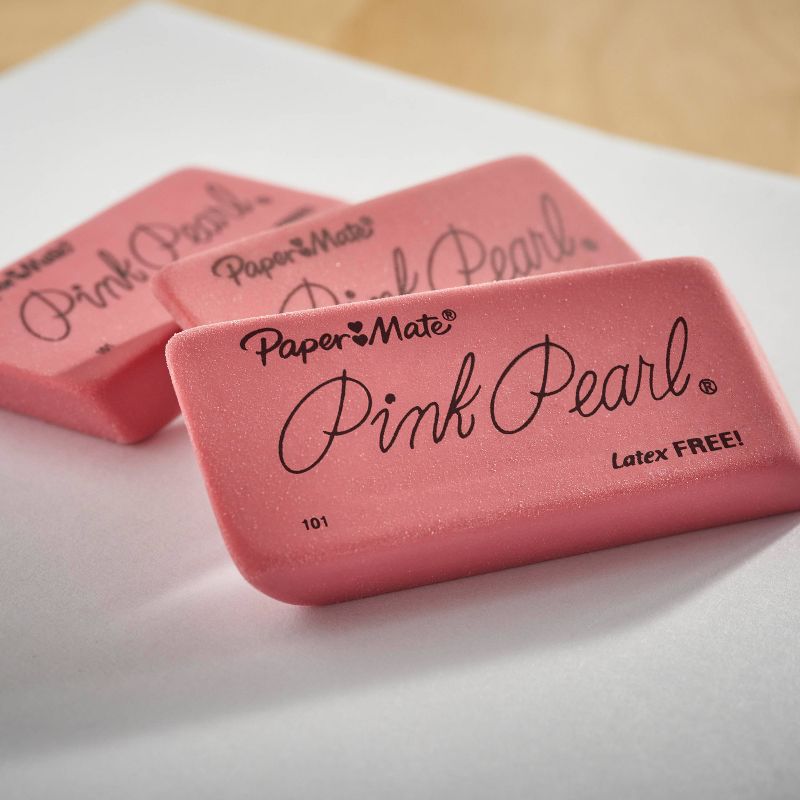 Paper Mate 3pk Pencil Erasers Pink Pearl, 3 of 8